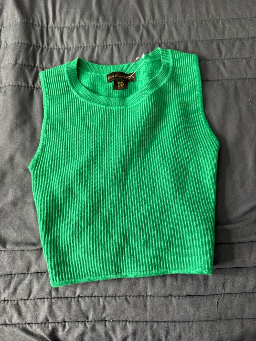 House of Harlow 1960 Kelly Green Ribbed Sleeveless Crop Top